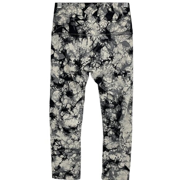 lululemon athletica Pants - Lululemon Wunder Under Crop Hi-Rise 21" Dual Shibori White Baltic Grey Size 4